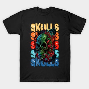 Artistic Skull Design T-Shirt